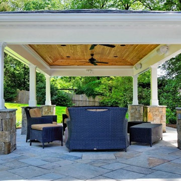 Falls Church Pavilion with Stone Column Bases