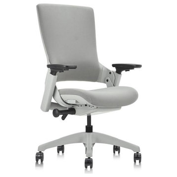 Furniture of America Nauta Mesh and Metal Adjustable Office Chair in Gray