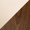 Curvini 24'' Counter Stool, Set of 2, Walnut Wood/Cream Fabric