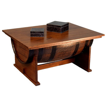 William Sheppee Shooter's Half Barrel Coffee Table w/ Lift Top