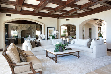 Tuscan living room photo in San Diego