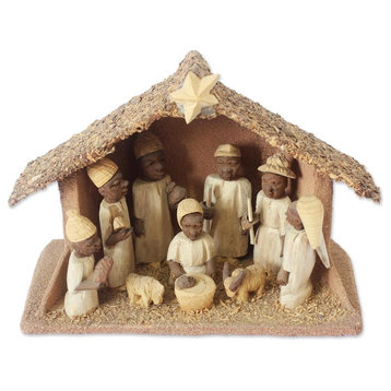 Holy Birth Wood Nativity Scene