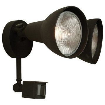 Covered Flood With Photocell and Motion Sensor, Textured Matte Black