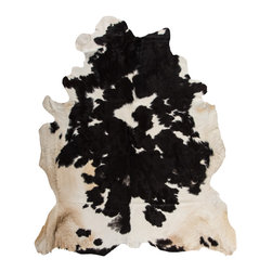 Luxury Natural Cowhide Area Rug,Handmade, Gray, Brown, Black, White, Large 7'7"x - Area Rugs