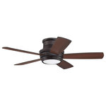 Craftmade - 44" Tempo Hugger, Oiled Bronze With Oiled Bronze/Walnut Blades - The Tempo 44" hugger fan is designed for smaller rooms and shorter ceilings. The sleek profile incorporates a 3-speed, reversible motor and dimmable LED down lighting with optional lens cover to enhance the form and function.