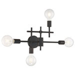 Nuvo Lighting - Delphi - 4 Light Vanity - Black Finish - The Delphi 60-6861 four light vanity wall light has a contemporary design in a black finish to add a modern flair to your room.