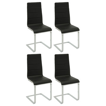 Broderick Upholstered Side Chairs Black and White, Set of 4