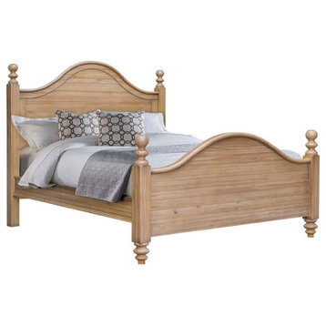 Sunset Trading Vintage Casual Transitional Wood King Bed in Maple Brown
