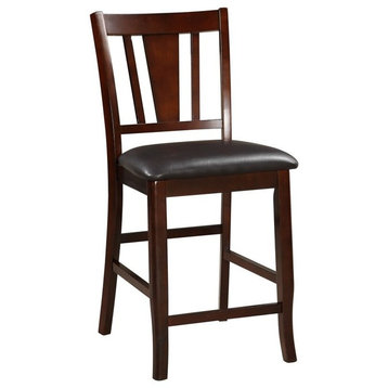 Benzara BM166588 Wooden High Chair, Dark Brown & Black, Set Of 2