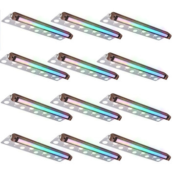 12Pack LED 12" Multi-Color Hardscape Stair Light for Pathway Step Low Voltage