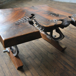 Steel-Stitched Walnut Coffee Table - Products