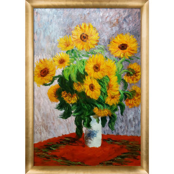 La Pastiche Sunflowers with Gold Luminoso Frame, 27" x 39"