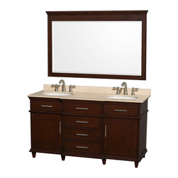 Ackley 60 inch Chestnut Finish Double Sink Bathroom Vanity - Bathroom Vanities And Sink Consoles