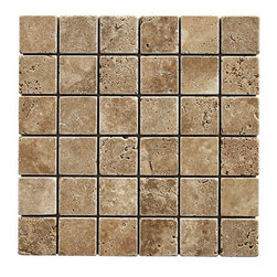 2x2 Noce Travertine Mosaic - Home Decor