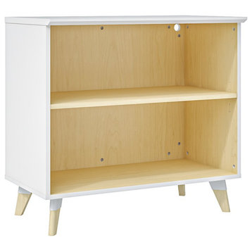 Resi White Wood Cabinet With Open Storage