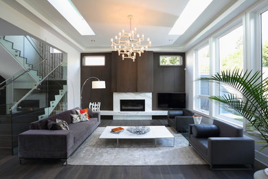 Trendy living room photo in Vancouver