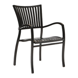 Strata Modern Wrought Aluminum Dining Arm Chair by Summer Classics - Outdoor Dining Chairs