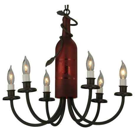 18 Wide Tuscan Vineyard 6 Light Chandelier