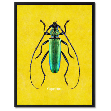 Capricorn Animal Yellow Canvas Print, Custom Picture Frame, 13"x17"