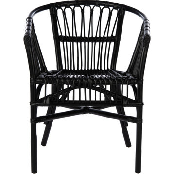 Adriana Rattan Accent Chair (Set of 2) - Black