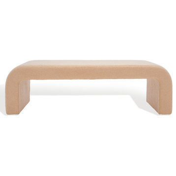 Safavieh Couture Caralynn Boucle Bench, Tan