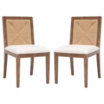 Safavieh Couture Emilio Woven Dining Chair, Walnut/Natural