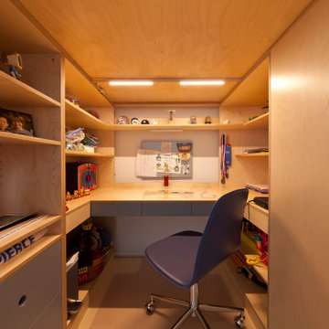 Zach's Room: A Full size Loft Bed Doubles Storage