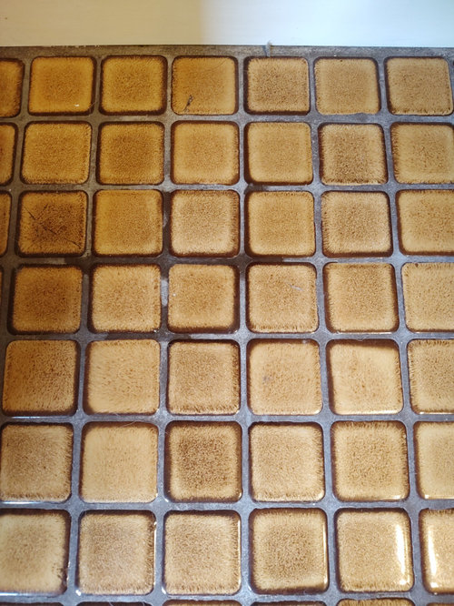 Dark brown grout that looks chalky