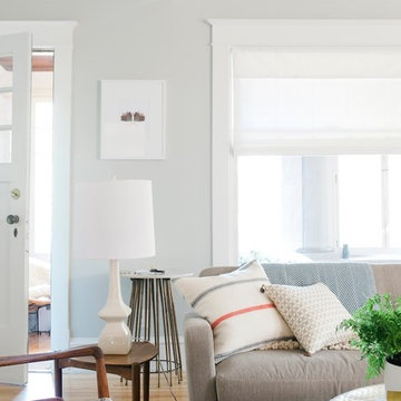 Curbly Living Room Makeover with Blinds.com Roman Shades