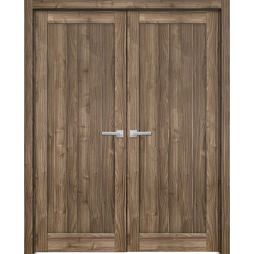 Solid French Double Doors 60 x 80 | Quadro 4111 Walnut
