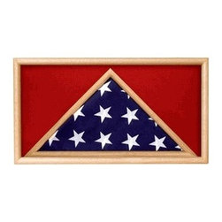Oak 5 X 9.5 Flag Memorial Case - Rectangle - For casket Flag - Products