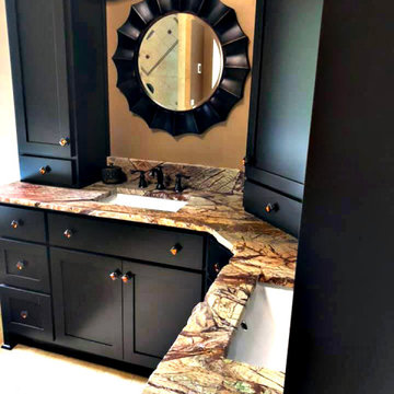 Rainforest Brown Marble Leathered with Chiseled Edge