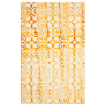Safavieh Dip Dye Collection DDY711 Rug, Ivory/Gold, 6'x9'