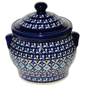 Polish Pottery Medium Canister, Pattern Number: 217a