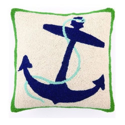 Blue Anchor Hook Pillow - Decorative Pillows