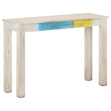 vidaXL Console Table Entryway Table Narrow Side Table White Rough Mango Wood
