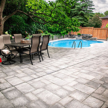 Backyard Pool with Interlocking Pavers