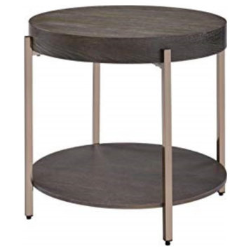 Ergode End Table Dark Oak and Champagne