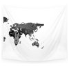 World Map In Black And White Wall Hanging Tapestry - Large: 88 x 104