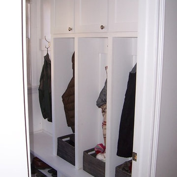 New Mud room cabinets were painted white