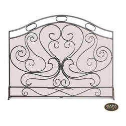 Shakespeare's Garden Single Panel Screen in Graphite - Fireplace Accessories