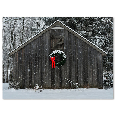 'Christmas Barn in the Snow' Canvas Art by Kurt Shaffer