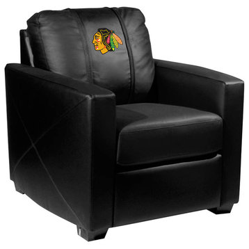 Chicago Blackhawks Stationary Club Chair Commercial Grade Fabric