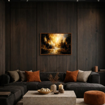 Amber Stillness – Modern Abstract Wall Art