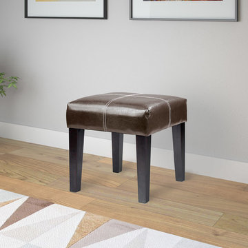 Antonio 16" Bench, Dark Brown Bonded Leather