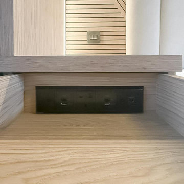 Contemporary Bedroom with Custom In-Drawer Power Joinery