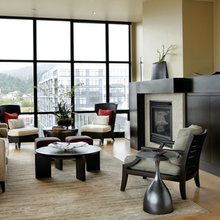 Refined Hesse TV/fireplace wall