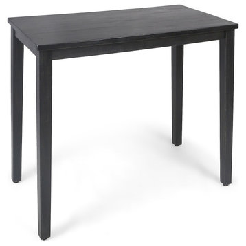 Taylo Contemporary Acacia Wood Bar Height Table, Dark Gray