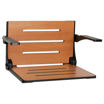 Seachrome SHAFAR-185155 Silhouette 16"W Wall Mounted Shower Seat - Teak Wood /