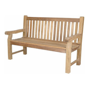 Curve 3 Seater Bench Extra Thick Wood Transitional Outdoor
